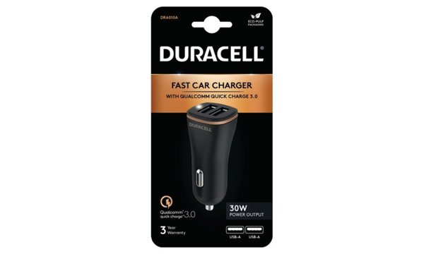 Ładowarka samochodowa Duracell 18W + 12W Dual USB-A