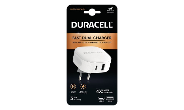 Duracell 30W USB-A + USB-C Ładowarka PPS